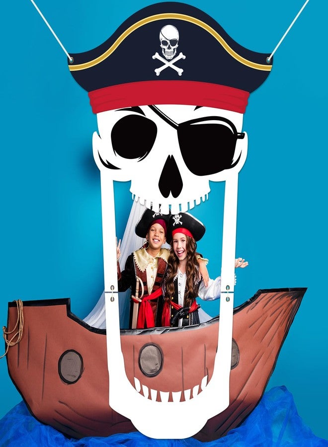 Oitnlaughter Pirate Party Porch Banner Pirate Theme Party Decorations Captain Hat Skull Door Hanging Banner Backdrop for Nautical Birthday Photo Booth Props Favor Supplies - Image 5
